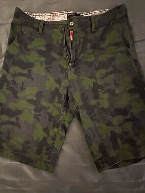 Standard & Grind Camo Shorts with Floral Waistband